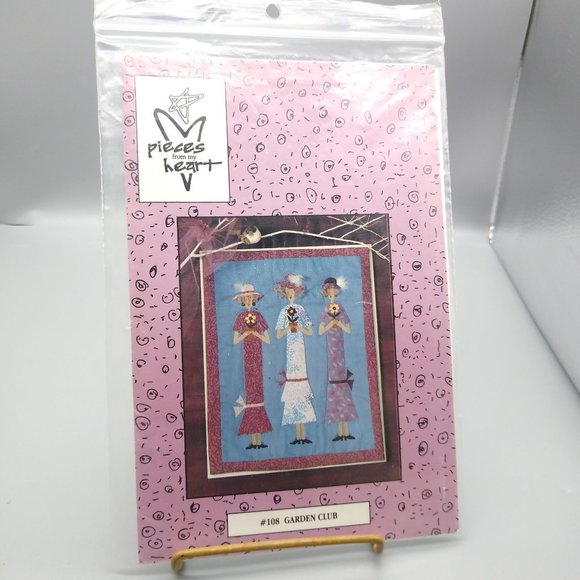 UNCUT Vintage Quilt Sewing Patterns, Garden Club 108, Pieces from my Heart 1992 - Picture 2 of 3